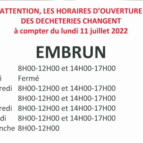 2022 07-EMBRUN Déchèterie nouveaux horaires_ 2022 07-EMBRUN Déchèterie nouveaux horaires_