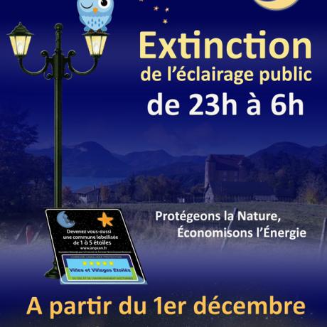 Affiche extinction éclairage public