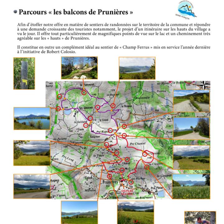 Photo carte itinéraire Balade les balcons de PRUNIÈRES