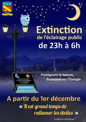 Affiche extinction éclairage public