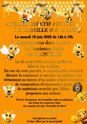 affiche atelier miel et abeilles