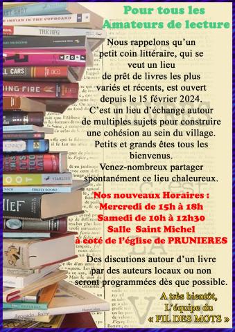 bibliothèque ouverture 